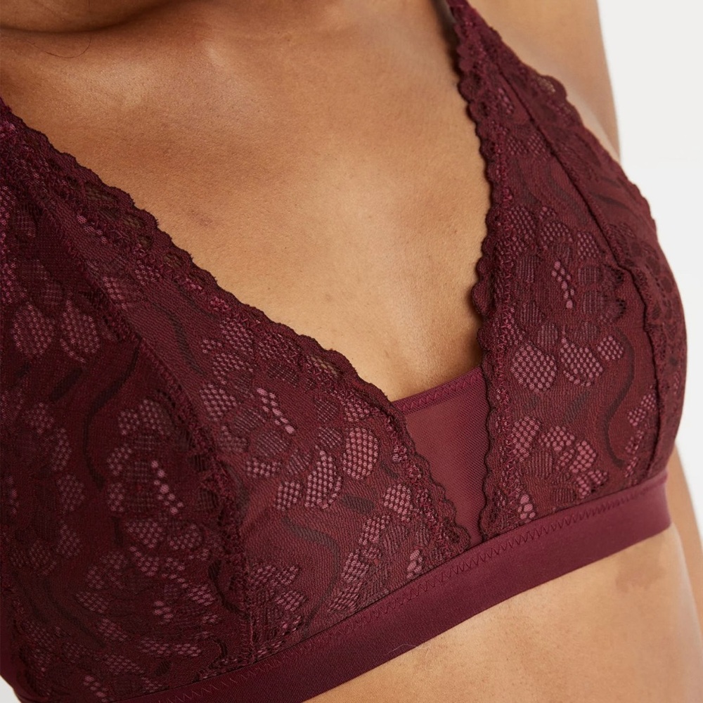 NWOT Aerie Gingerbread Lace Plunge Bralette